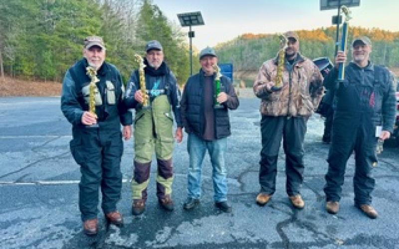 The Hiawassee River Bass Club winners of the year for 2023 are, from left, Tommy Nichols, Joe Davenport, Butch Hooper, Luke Morrow and Dean Tucker.